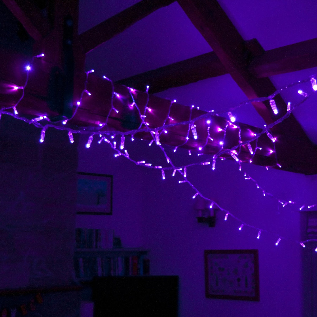 Core Connect 50m 500er LED Lichterkette lila koppelbar transparentes Kabel