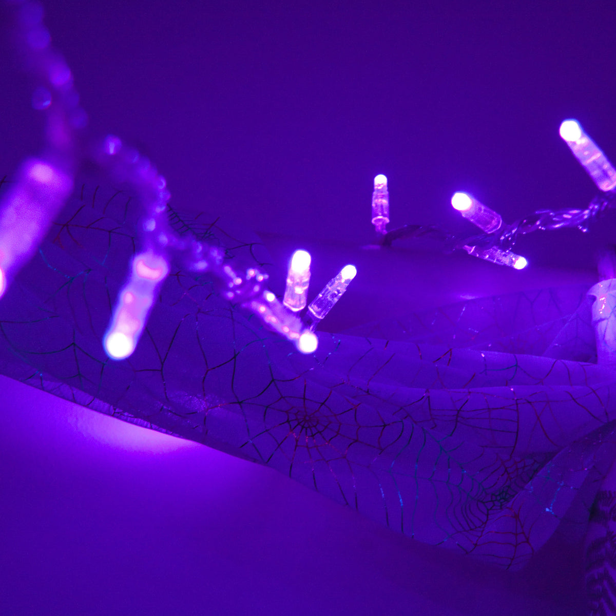 100er LED Lichterkette lila transparentes Kabel koppelbar 10m