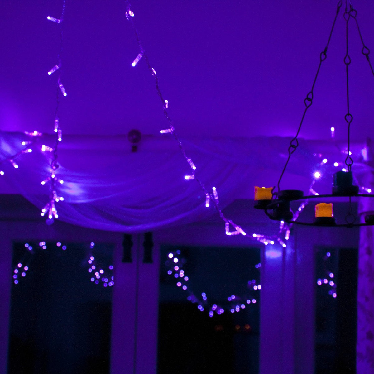 Core Connect 50m 500er LED Lichterkette lila koppelbar transparentes Kabel