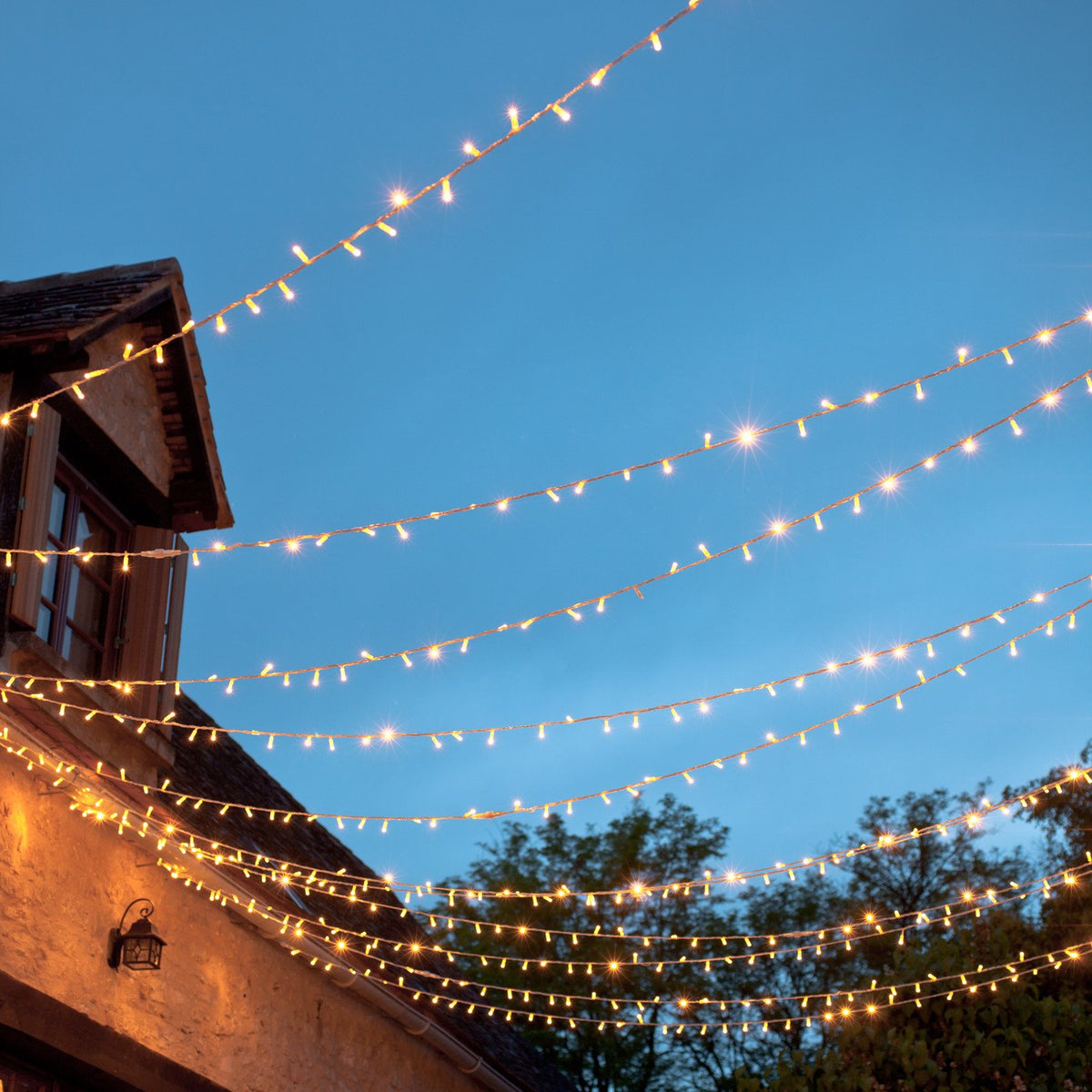 Core Connect 40m 400er LED Lichterkette warmweiß koppelbar transparentes Kabel