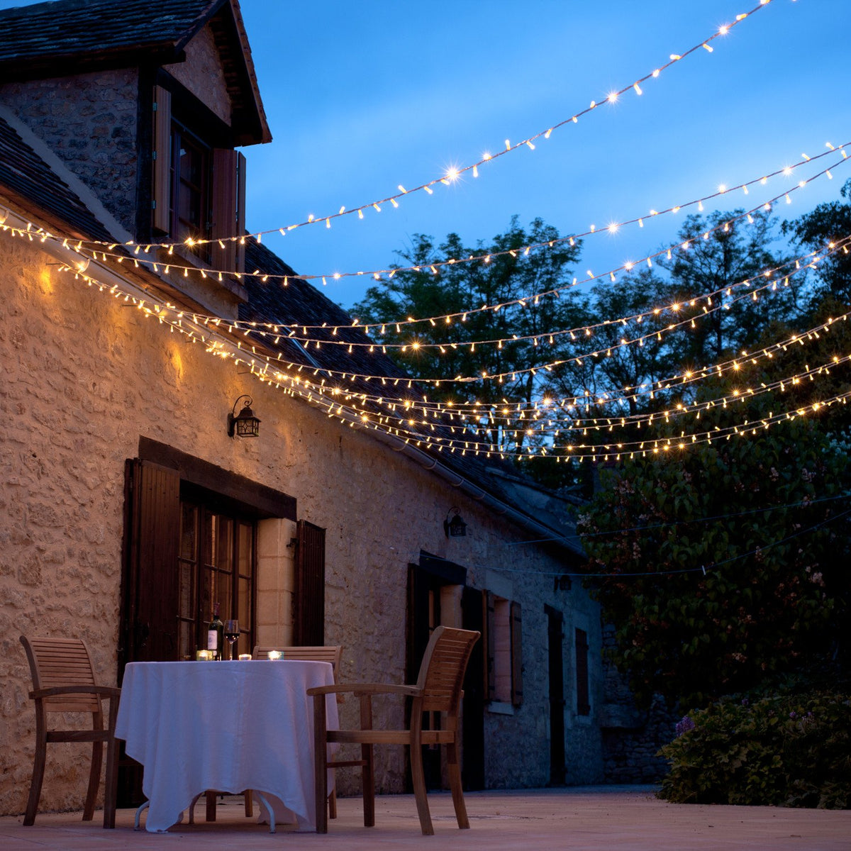 Core Connect 40m 400er LED Lichterkette warmweiß koppelbar transparentes Kabel