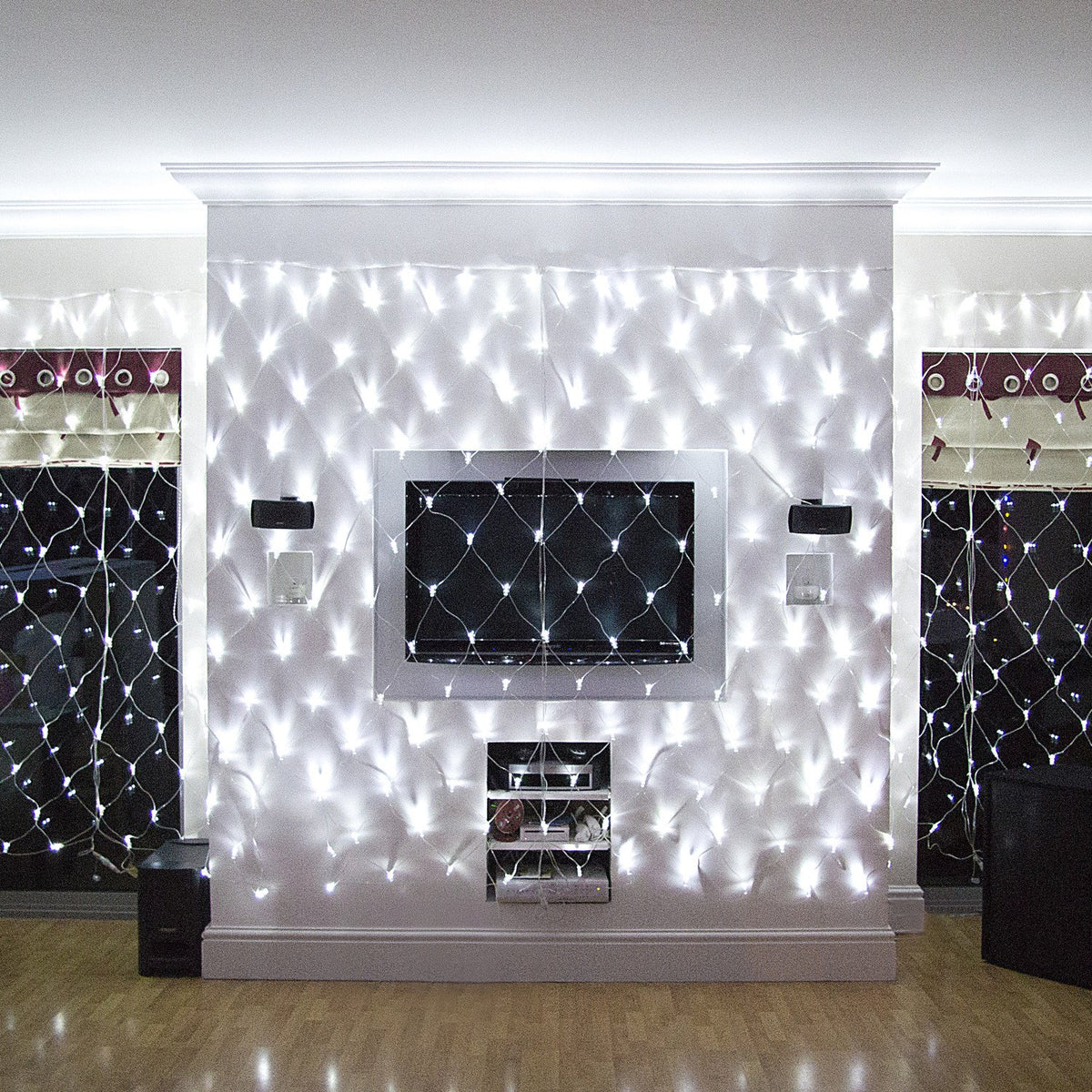 Core Connect 6m x 2m 420er LED Lichternetz weiß koppelbar transparentes Kabel