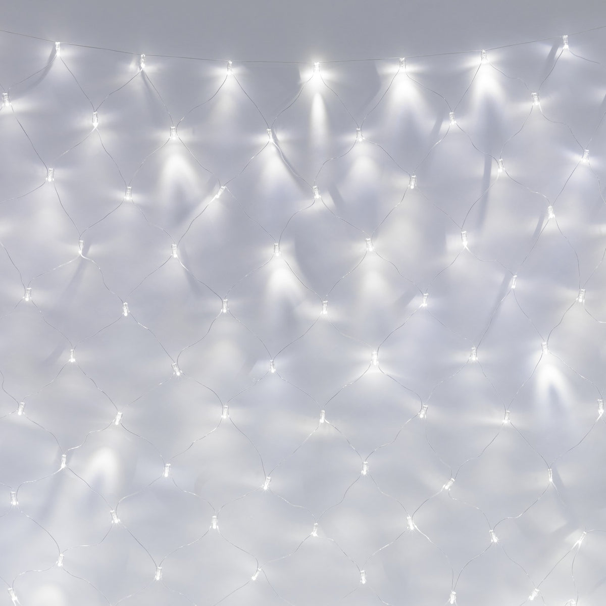 140er LED Lichternetz Weiß Transparentes Kabel Koppelbar 2 x 2m