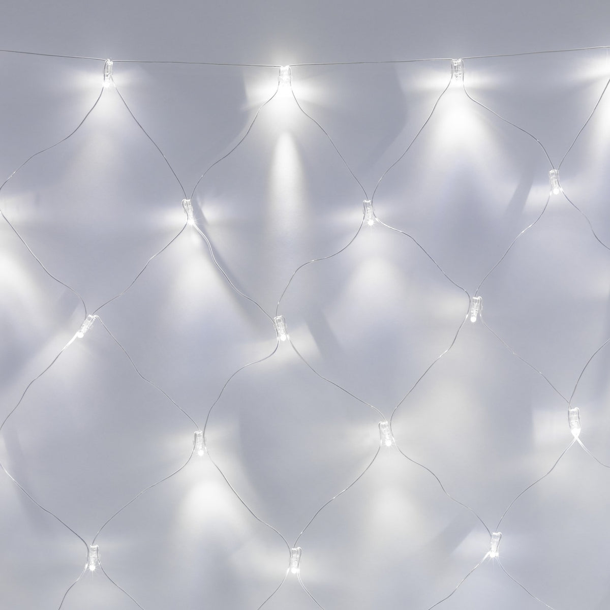 140er LED Lichternetz Weiß Transparentes Kabel Koppelbar 2 x 2m