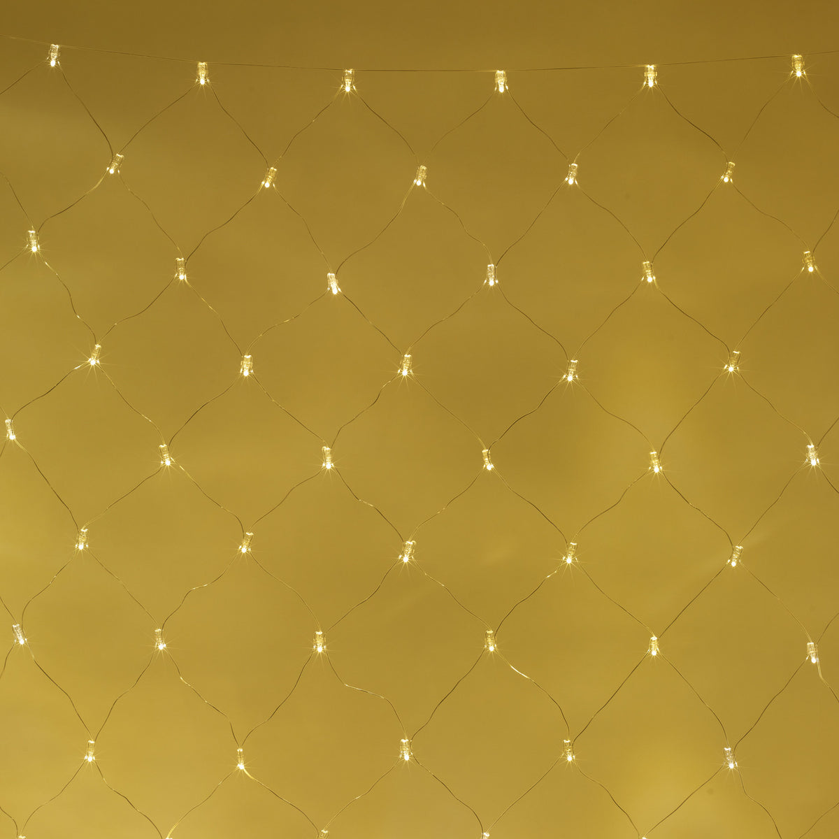 140er LED Lichternetz Warmweiß Transparentes Kabel Koppelbar 2 x 2m