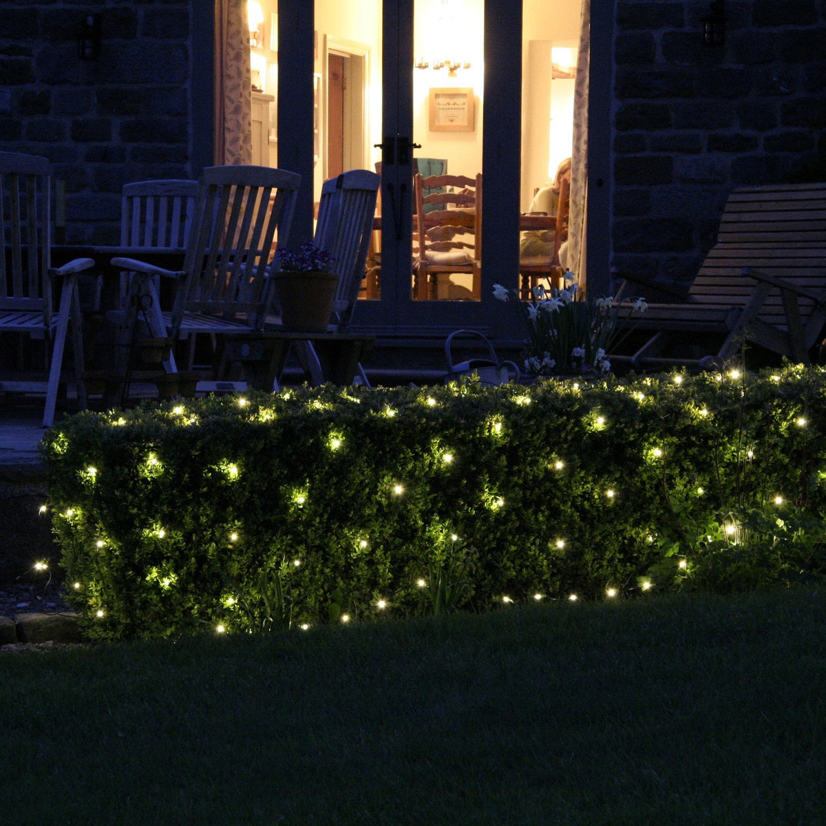 Core Connect 6m x 2m 420er LED Lichternetz warmweiß koppelbar grünes Kabel