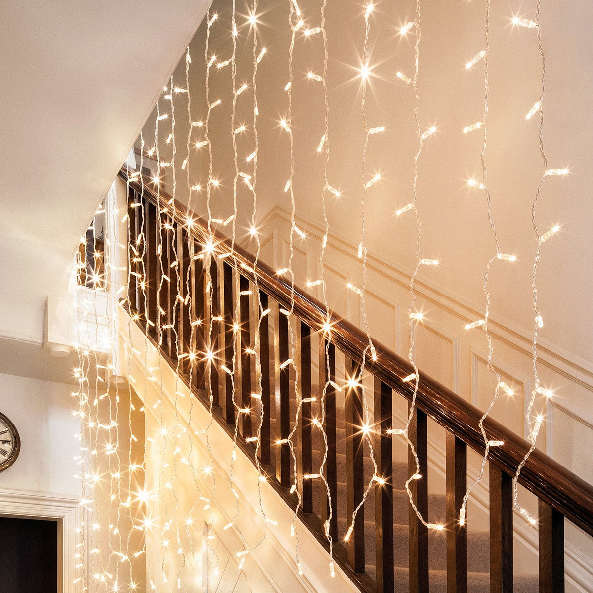 Core Connect 8m x 2m 768er LED Lichtervorhang warmweiß koppelbar transparentes Kabel