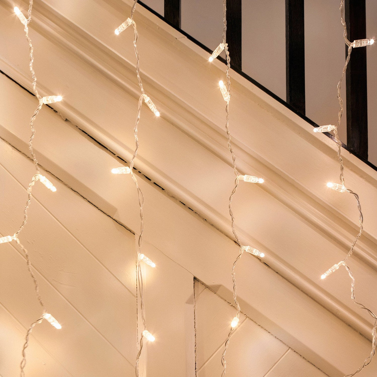 Core Connect 8m x 2m 768er LED Lichtervorhang warmweiß koppelbar transparentes Kabel