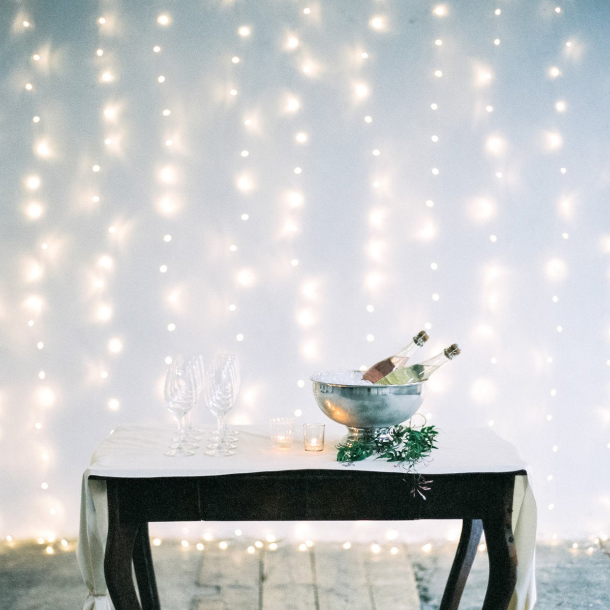 Core Connect 8m x 2m 768er LED Lichtervorhang warmweiß koppelbar transparentes Kabel