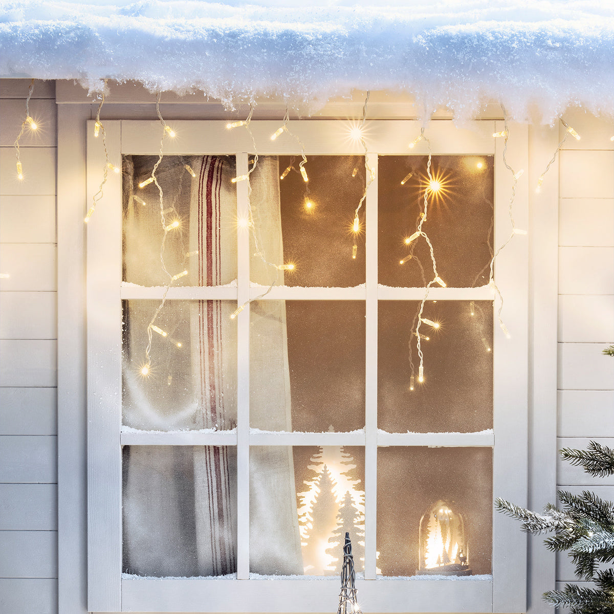 64er Eiszapfen Lichterkette warmweiß koppelbar 2m