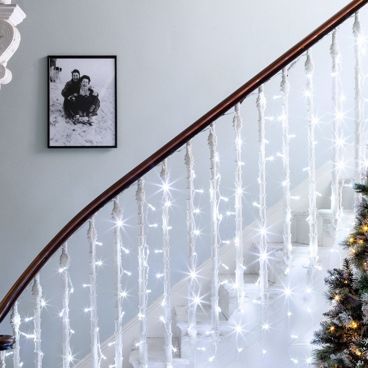 Core Connect 8m x 1m 384er LED Lichtervorhang weiß koppelbar transparentes Kabel